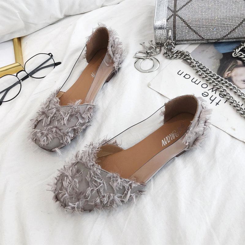 Fringe Frenzy Transparente Fashion Flats