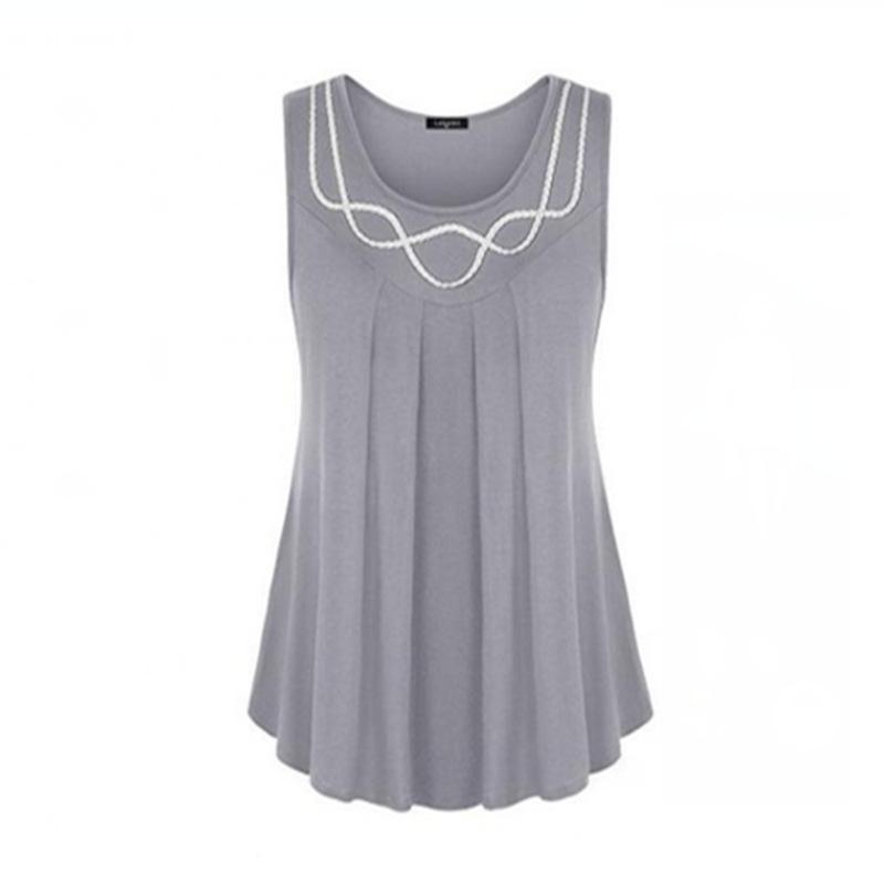 Pleated Sleeveless Shell Top