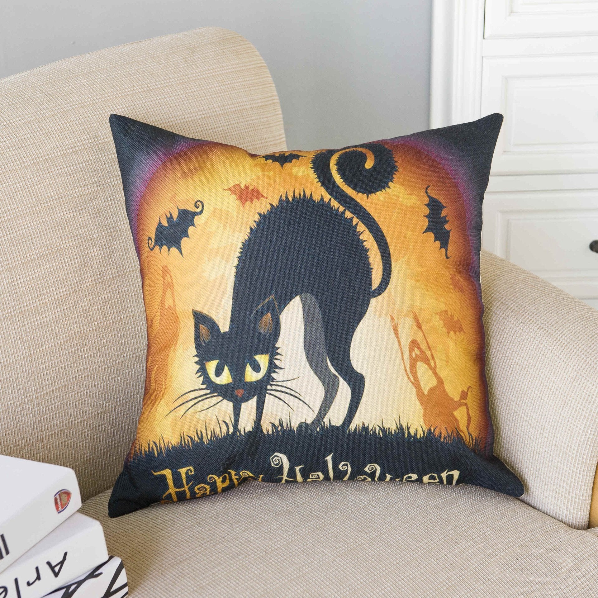 Fundas de almohada con estampado de Halloween embrujado