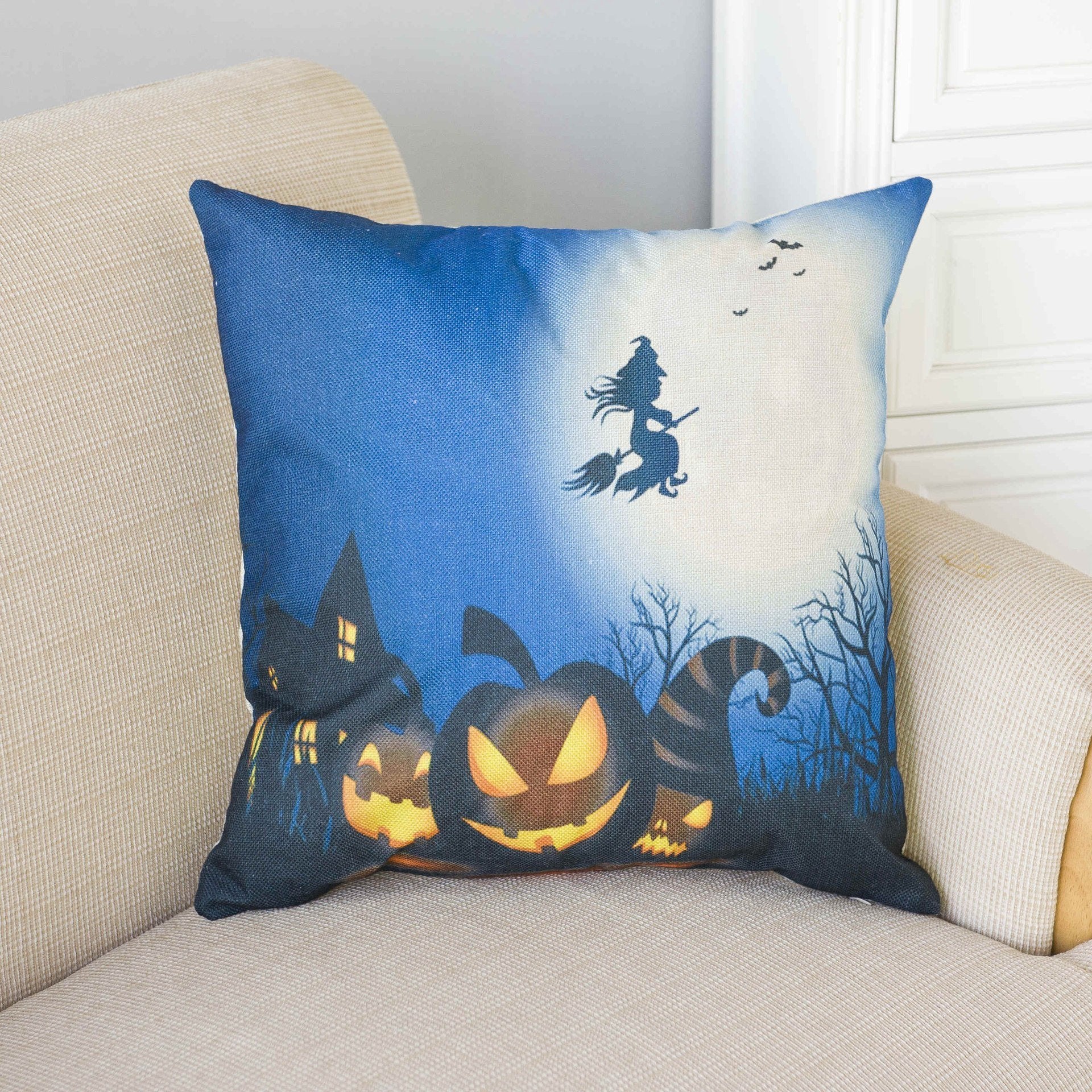 Haunted Halloween Print Pillow Covers