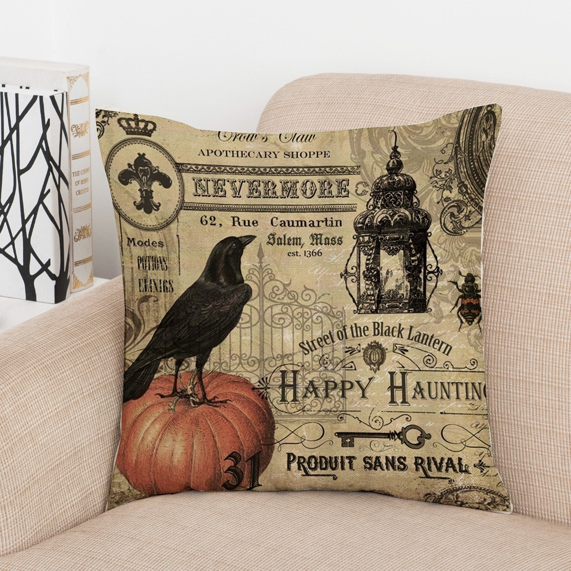 Haunted Halloween Print Pillow Covers