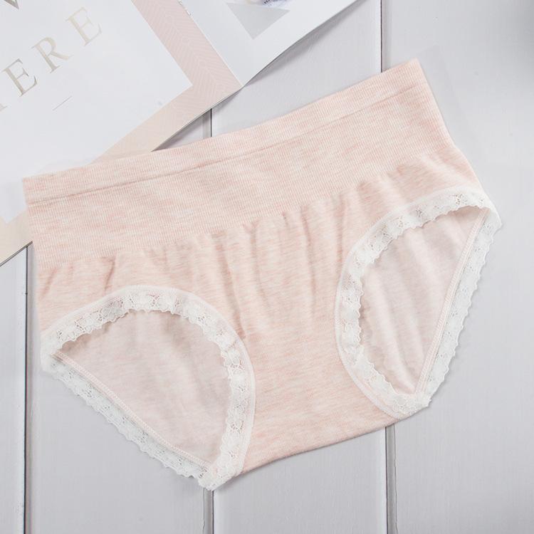 Heather Gray Lace-Trimmed Panty-Pink 2-Theone Apparel