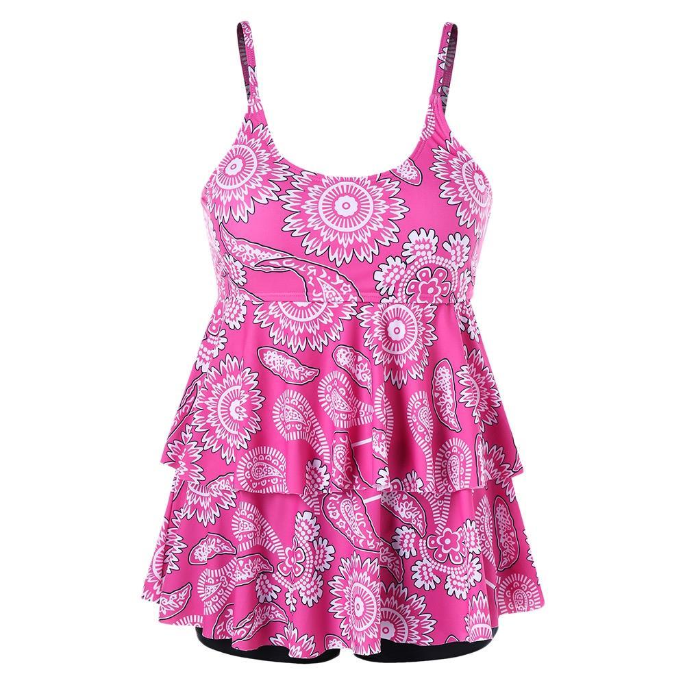 Pink Plus Size Damen Tankini