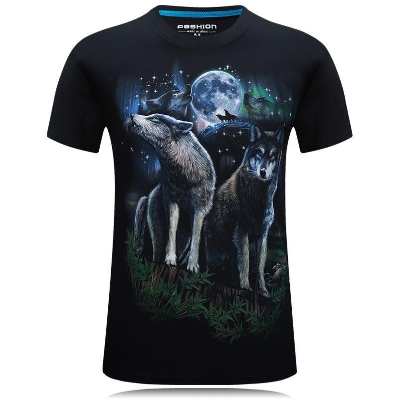 Heulendes Wolf-Duo-Landschafts-Shirt