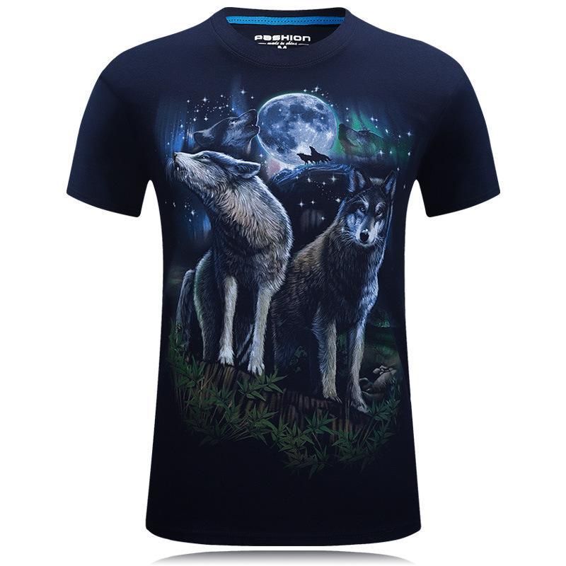 Heulendes Wolf-Duo-Landschafts-Shirt