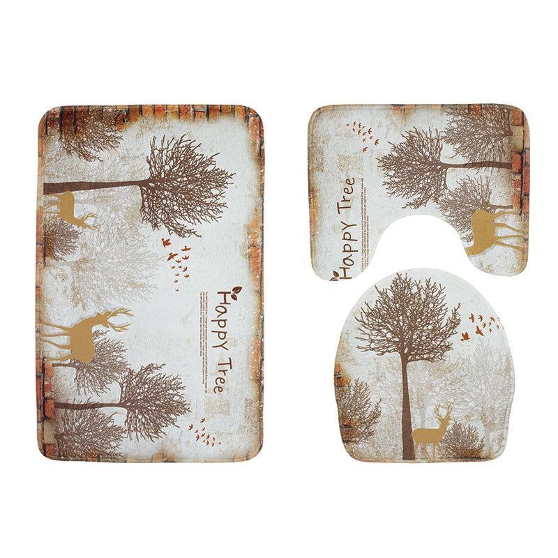 Hunting Inspired Happy Tree Bath Mat Set