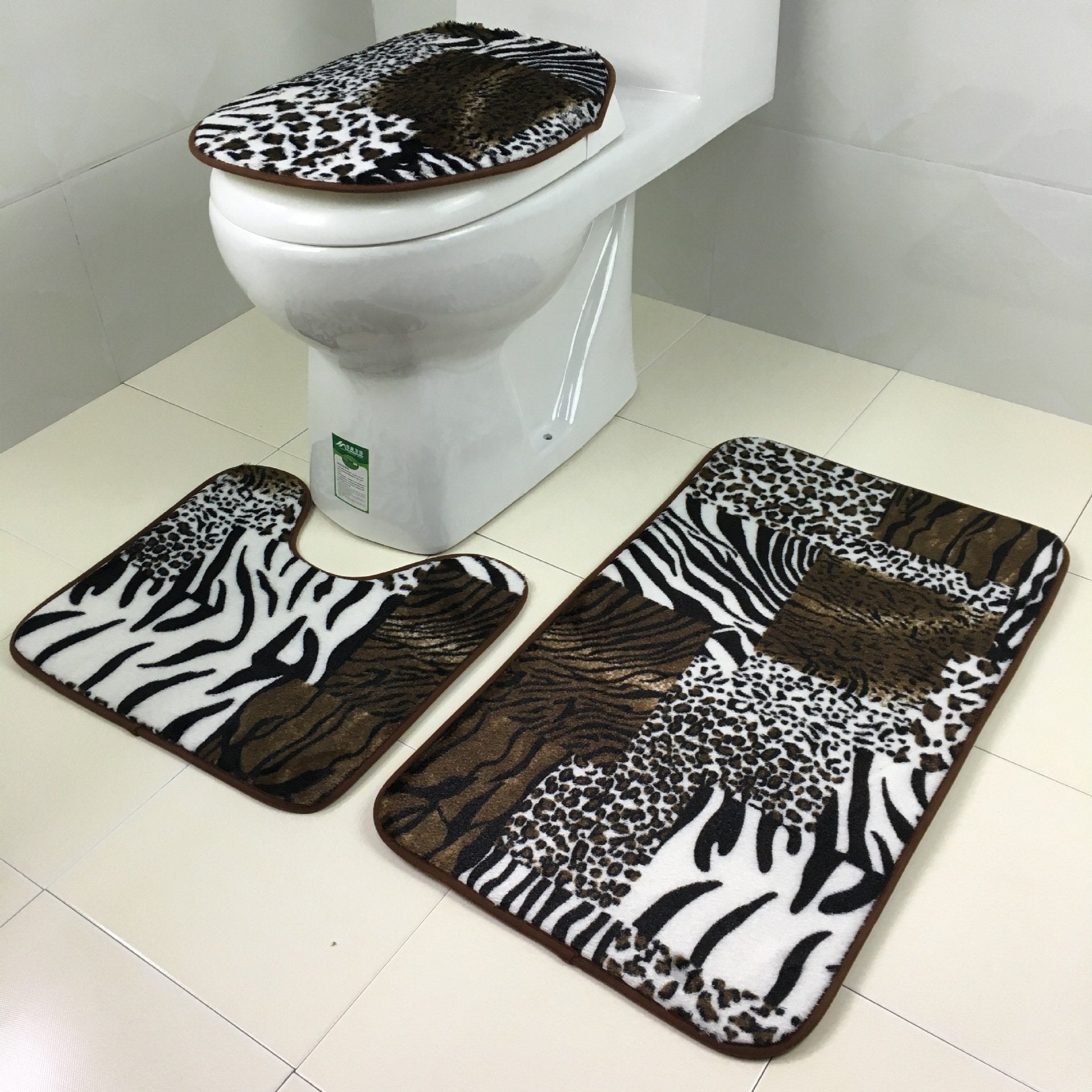 In the Wild Animal Print Bath Mat Set