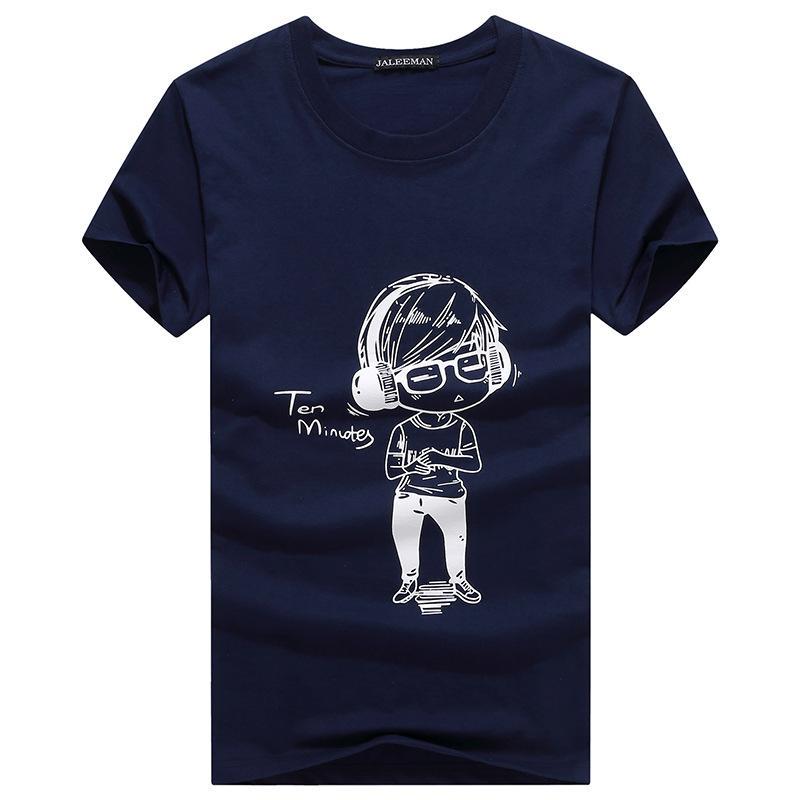 Jamming Out Cartoon Illustrated Shirt-Blue-Theone Apparel