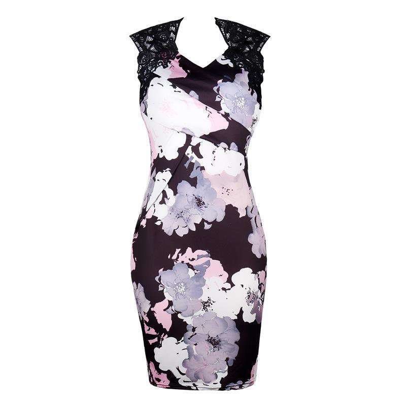 Lace Connection Floral Watercolor Dress
