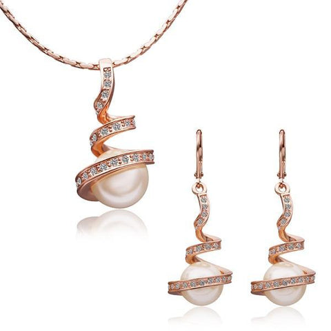 Ladies Rhinestone Necklace And Earrings