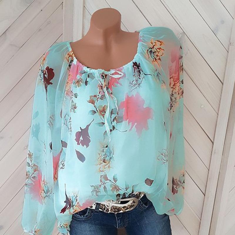 Loosely Layered Floral Peasant Blouse