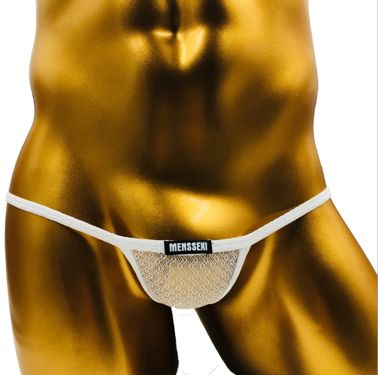 Low-Rise Transparent Thong-White-Theone Apparel
