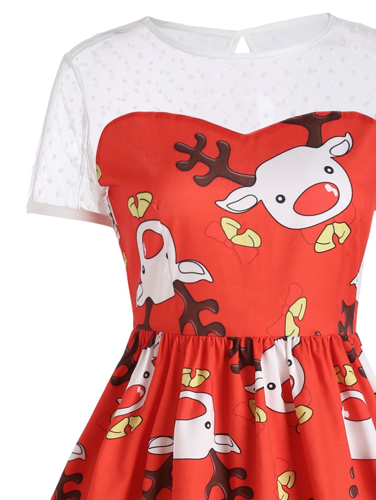 Mesh Christmas Reindeer Party Dress