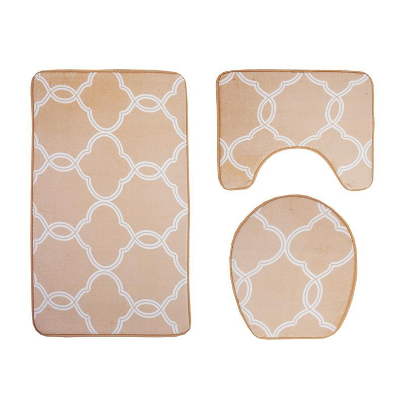 Modern Greek Link Bath Mat Set-621-0015-S2-Theone Apparel