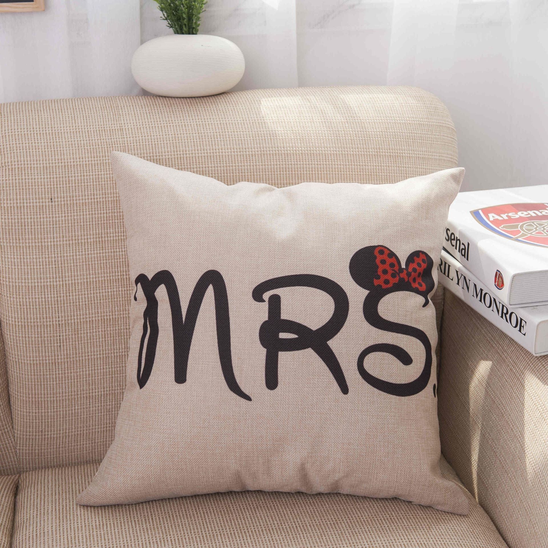 Mr and Mrs Printed Pillow Covers-601-0013-S2-Theone Apparel