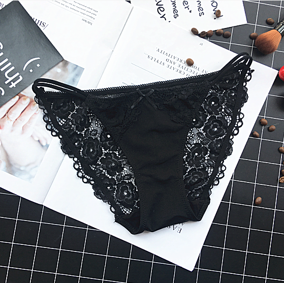 Lace Back Mesh Front String Waistband