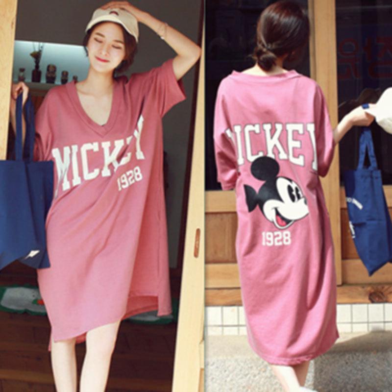 Oversized Side Slit T-Shirt Dress-Style 2-Theone Apparel