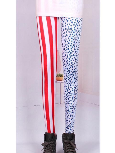 Leggings de mode étoiles patriotiques et rayures