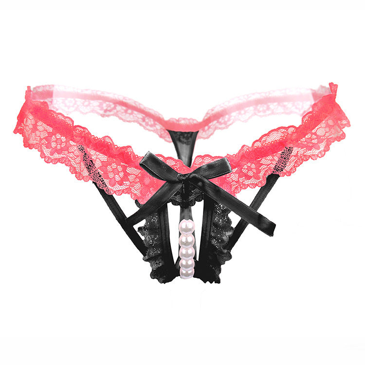 Pearl Strand Lace Band G String-Black-Theone Apparel