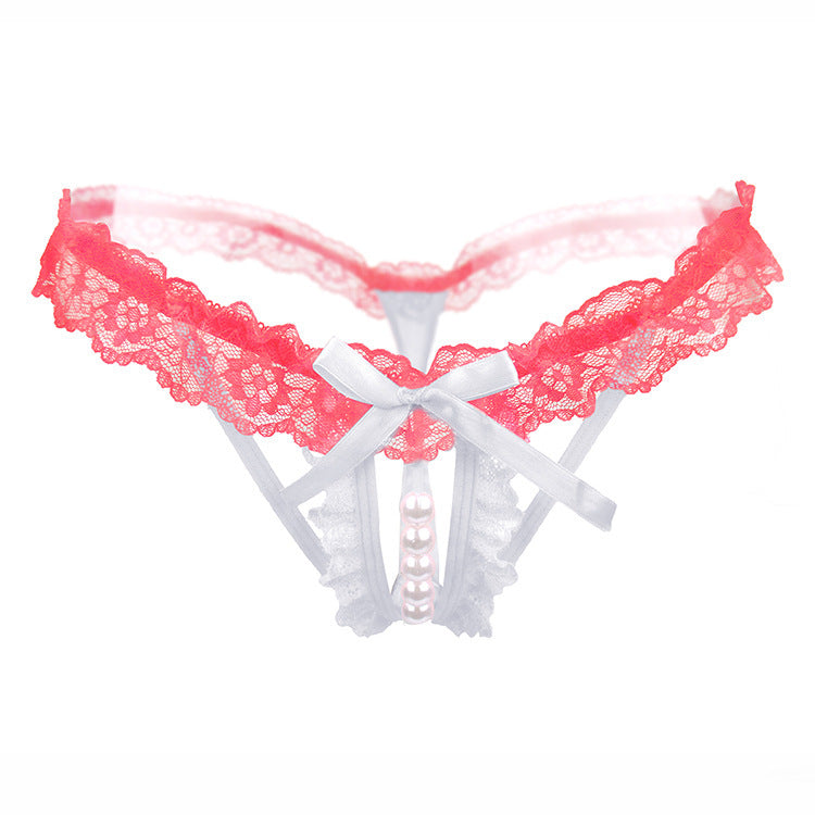 Pearl Strand Lace Band G String-White-Theone Apparel