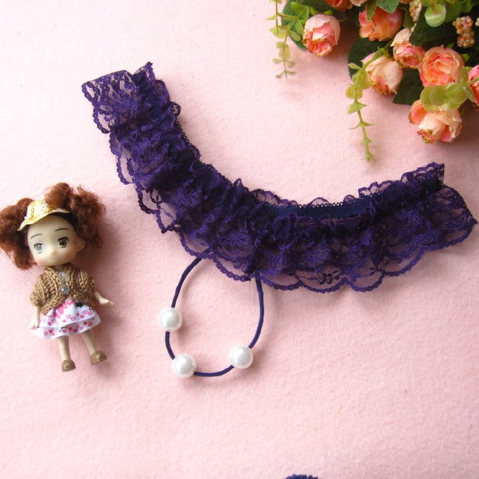 Pearls in Pocket Skirted G String-Purple-Theone Apparel