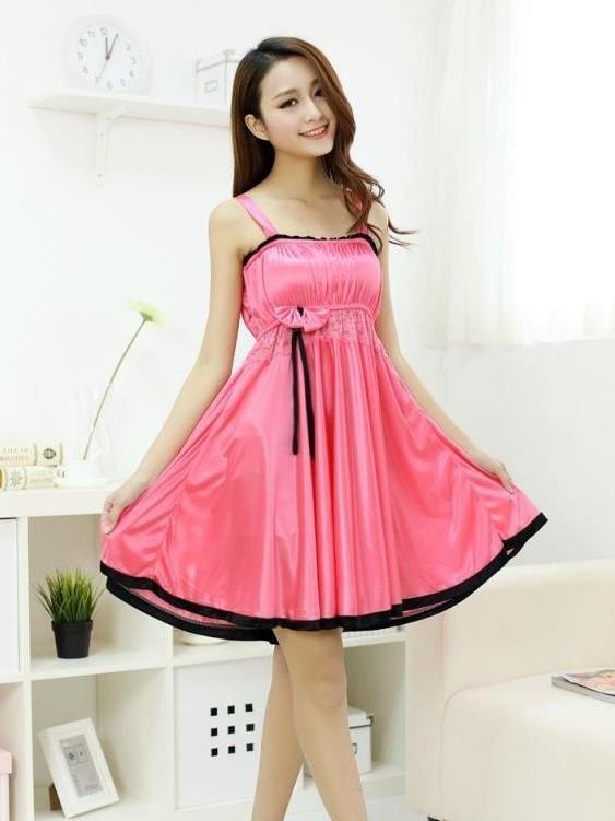 Pleated Mini Dress with Lace-Hot Pink-Theone Apparel