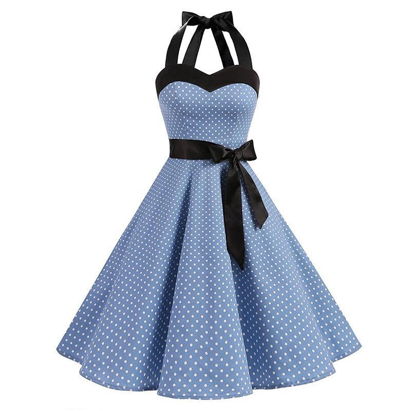 Polka Dotted Waist Tie Dress