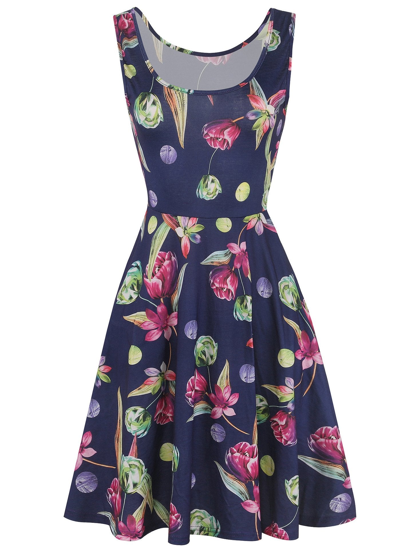 Floral Deep Scoop Tank Dress