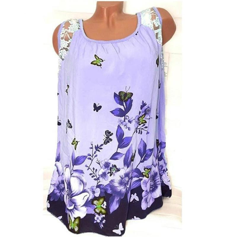 Top de encaje con estampado de mariposas