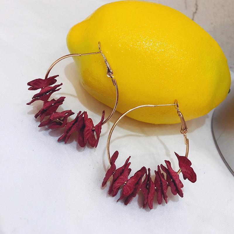 Golden Fluttery Petal Hoop Earrings