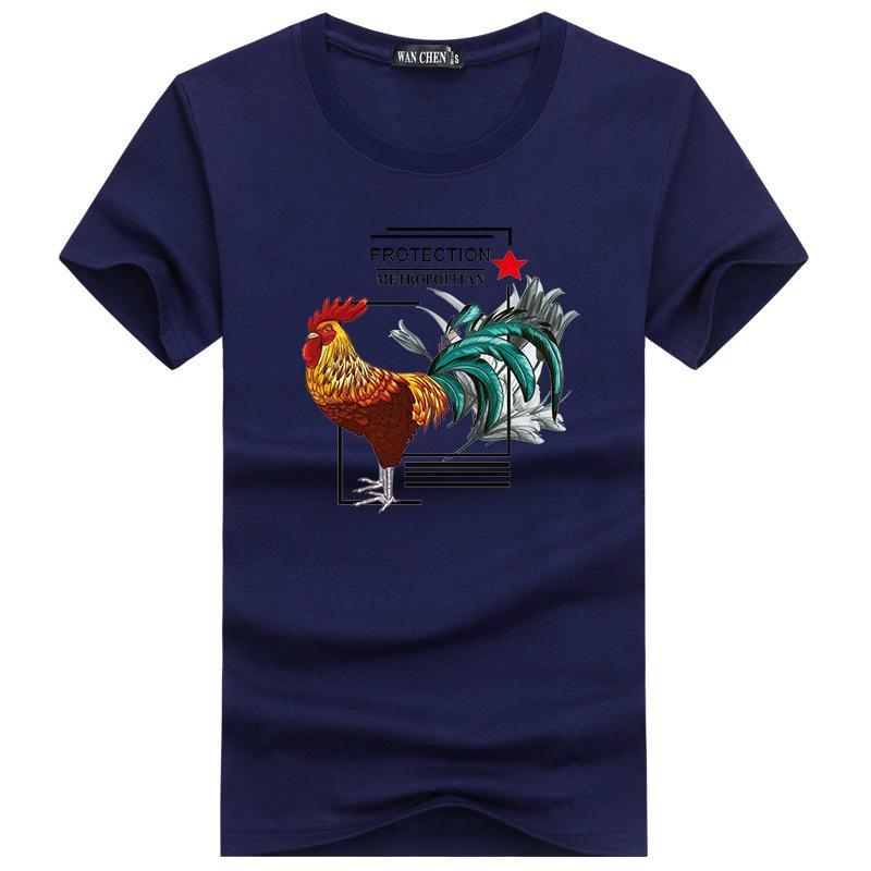 Rooster in Charge Short Sleeve Tee-Dark Blue-Theone Apparel