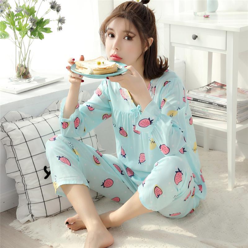 Ruffle Cuffs Floral Sleepwear Set - Theone Apparel