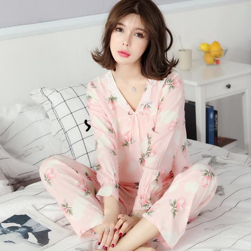 Ruffle Cuffs Floral Sleepwear Set - Theone Apparel