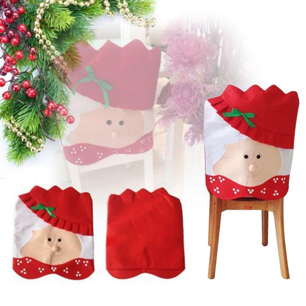 Santa Claus Kitchen Chair Covers-Red/White-Theone Apparel