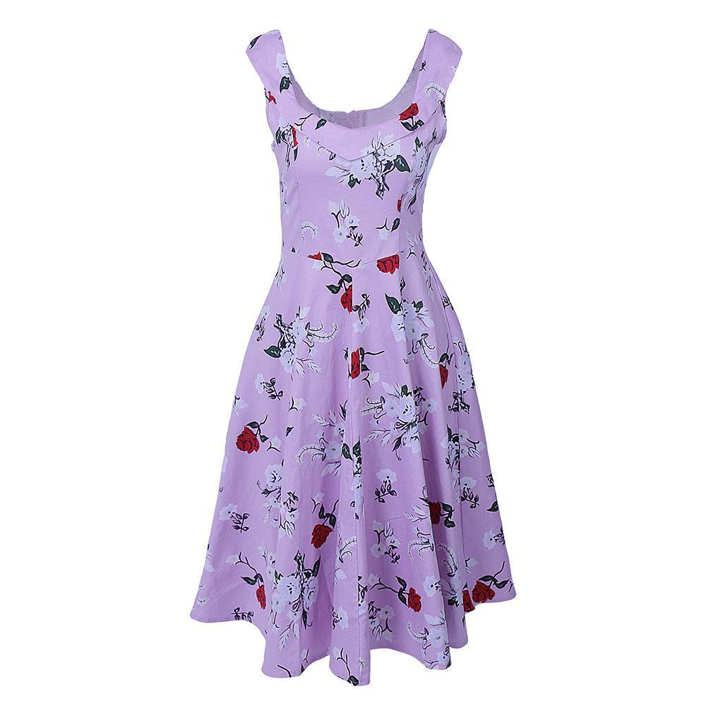 Scoop Neck Ruffle Pleat Dress-Pink-Theone Apparel