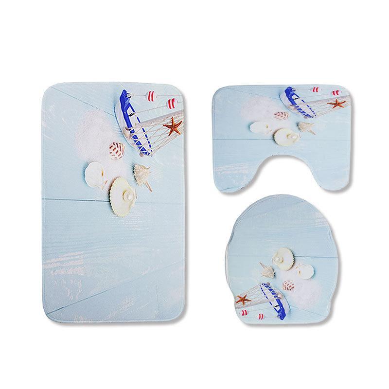 Seashells and Starfish Bath Mat Sets