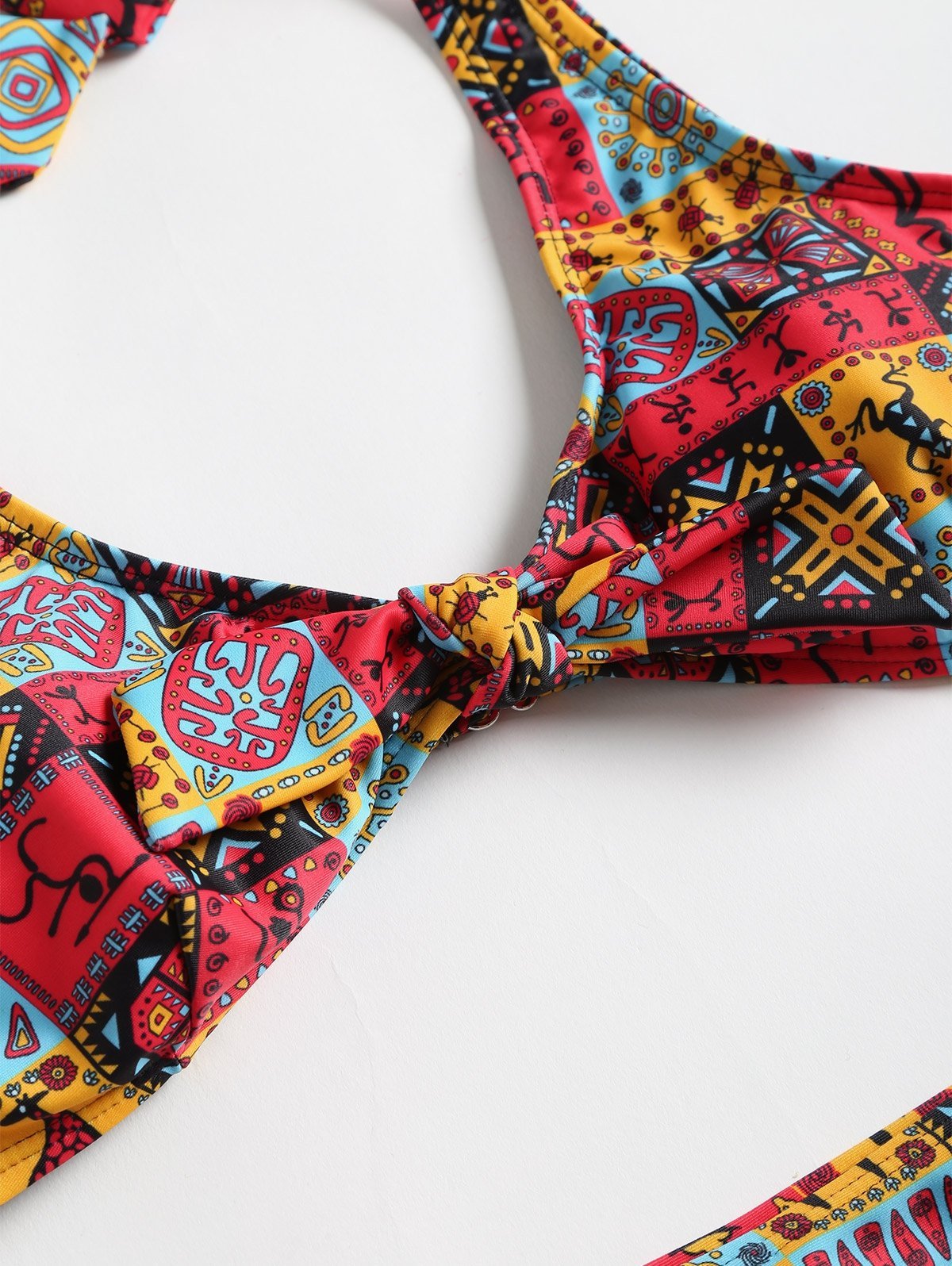 Side Tie Knot Printed Bikini