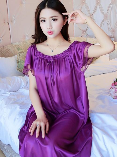 Silky Mesh Ruffle Nightgown - Theone Apparel