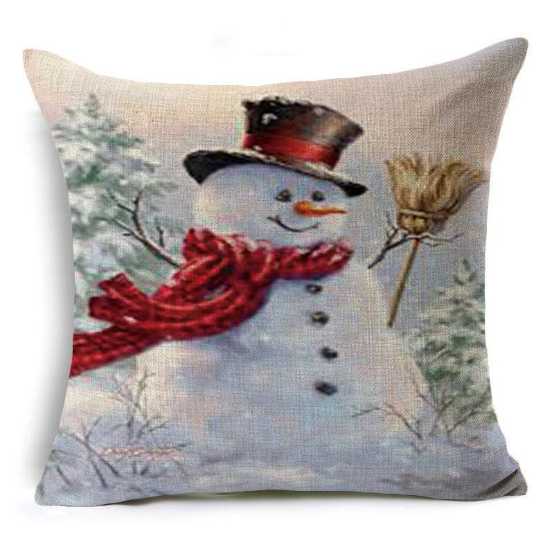 Snow Scene Snowman Pillow Covers