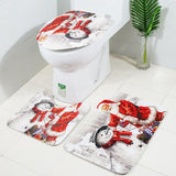 Snowman and Santa Christmas Bath Mat Set