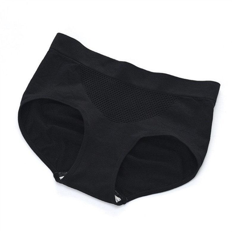 Sporty Ventilated Black Brief Panty-Black-Theone Apparel
