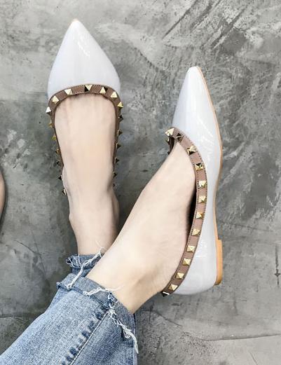 Studded Point Toe Ballet Flats