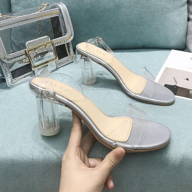 Transparent Clear Illusion Pump Heels-Silver-Theone Apparel