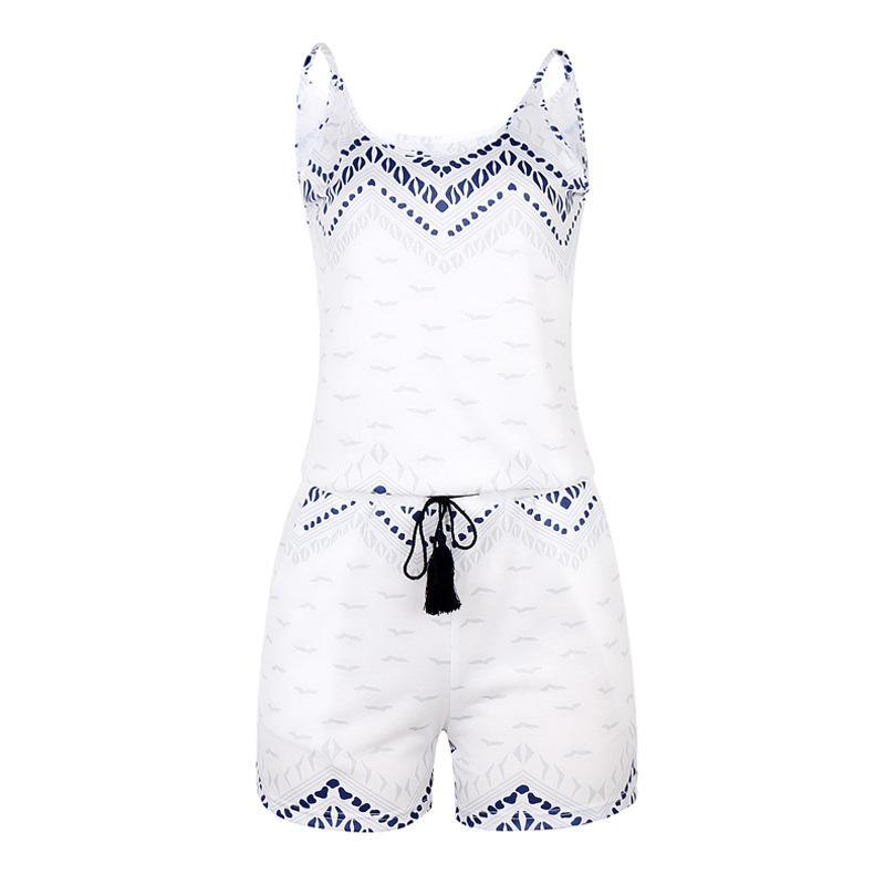 Tribal Print Tassel Tie Romper