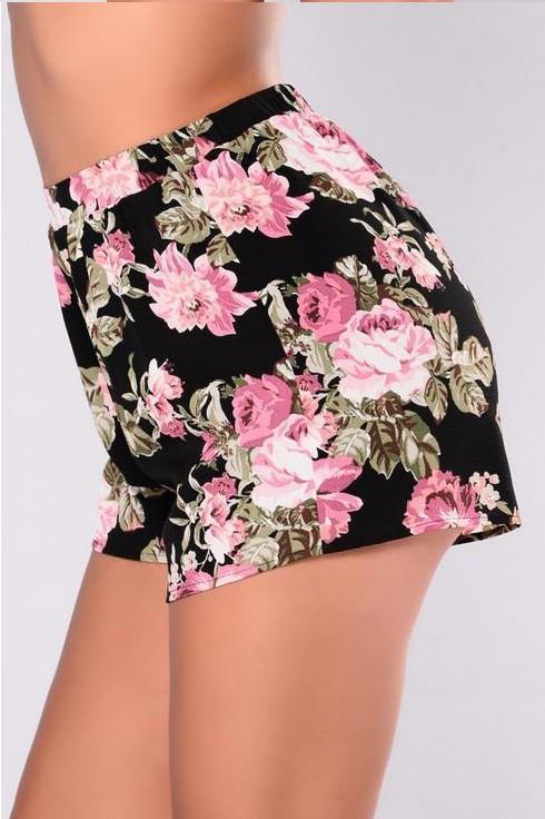 Vintage Floral Print Lounge Shorts
