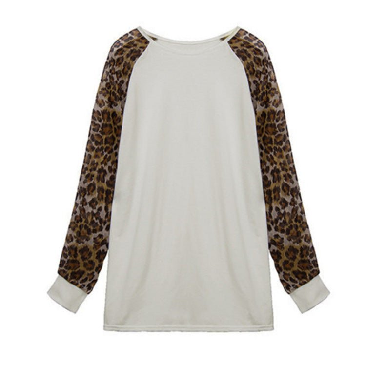 Animal Print Contrast Raglan Tee - THEONE APPAREL