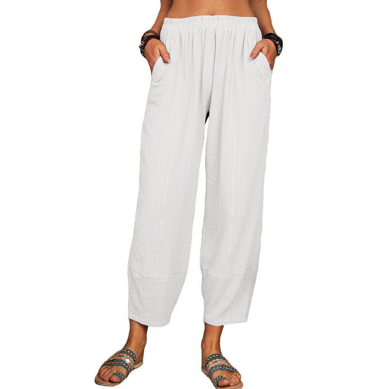 Ankle Length Wide Leg Casual Pants - THEONE APPAREL