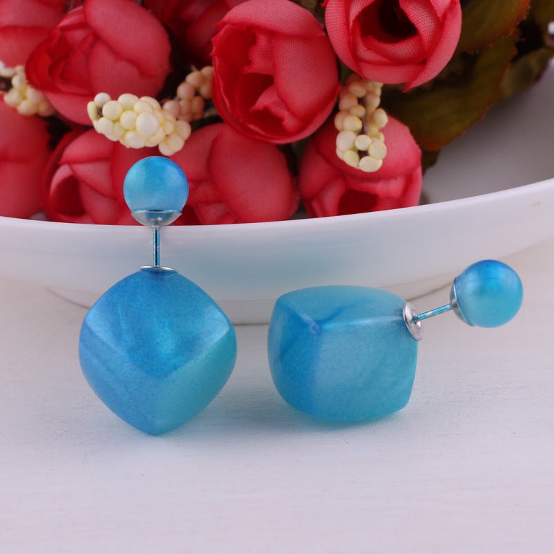 Asymmetrical Cube and Sphere Earrings - THEONE APPAREL