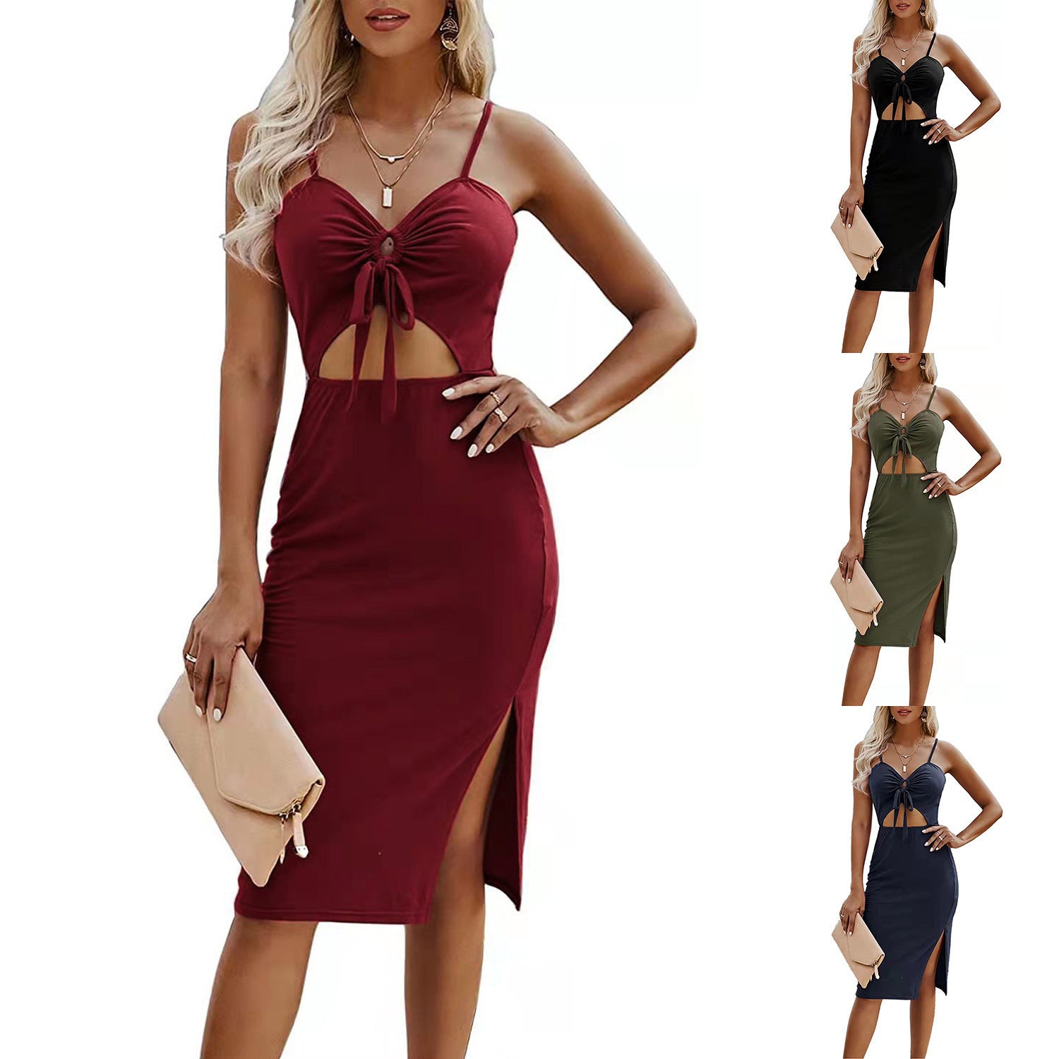 Body Con Peekaboo Cocktail Dress - THEONE APPAREL