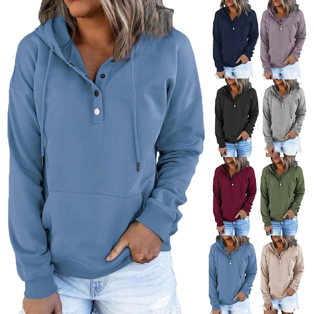 Casual Button Front Hoodie - THEONE APPAREL